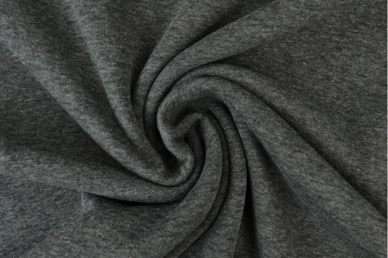 Maille Alpenfleece tissu sweat gris foncé chiné