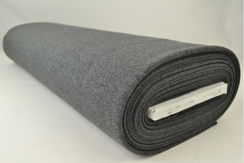 Maille Alpenfleece tissu sweat gris foncé chiné, rouleau