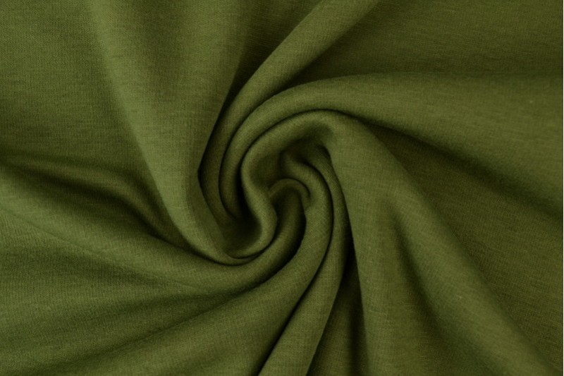Maille Alpenfleece tissu sweat vert mousse