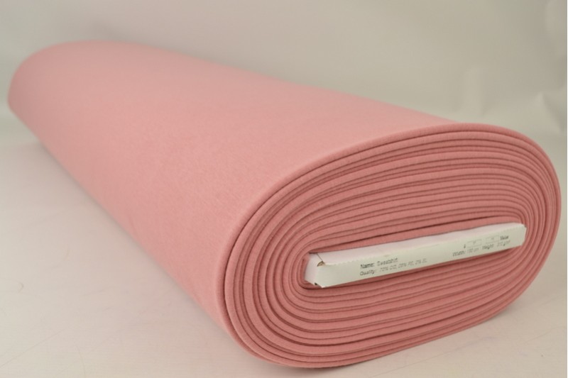 Maille Alpenfleece tissu sweat vieux rose, rouleau