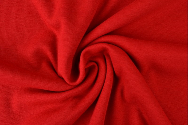 Maille Alpenfleece tissu sweat rouge