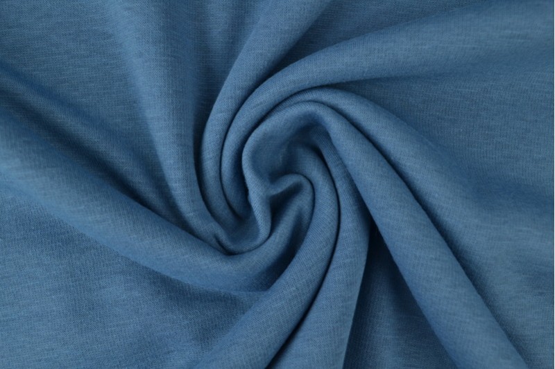 Maille Alpenfleece tissu sweat bleu acier