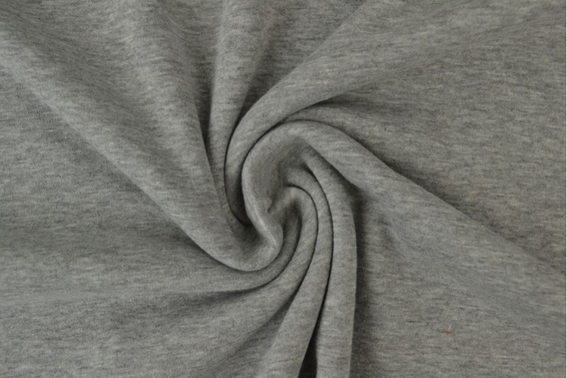 Maille Alpenfleece tissu sweat gris argent chiné