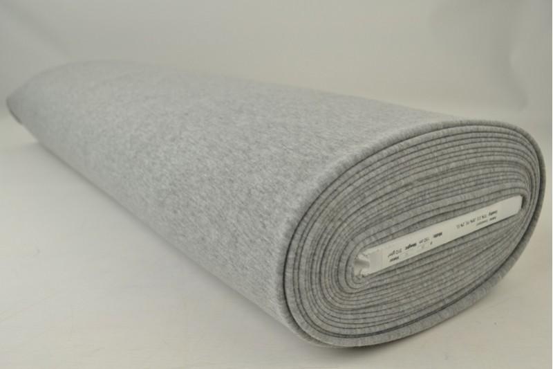 Maille Alpenfleece tissu sweat gris argent chiné, rouleau