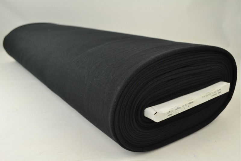 Maille Alpenfleece tissu sweat noir, rouleau