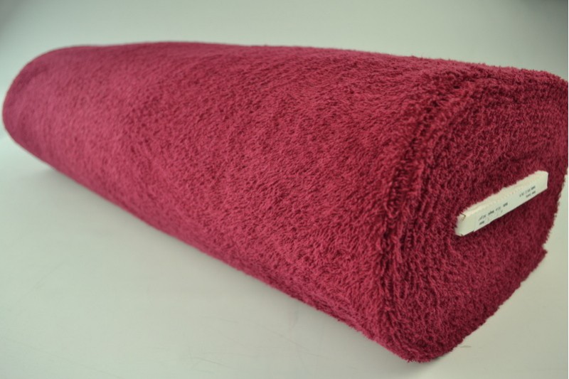 Tissu Éponge de Coton tissu éponge rouge bordeaux, rouleau