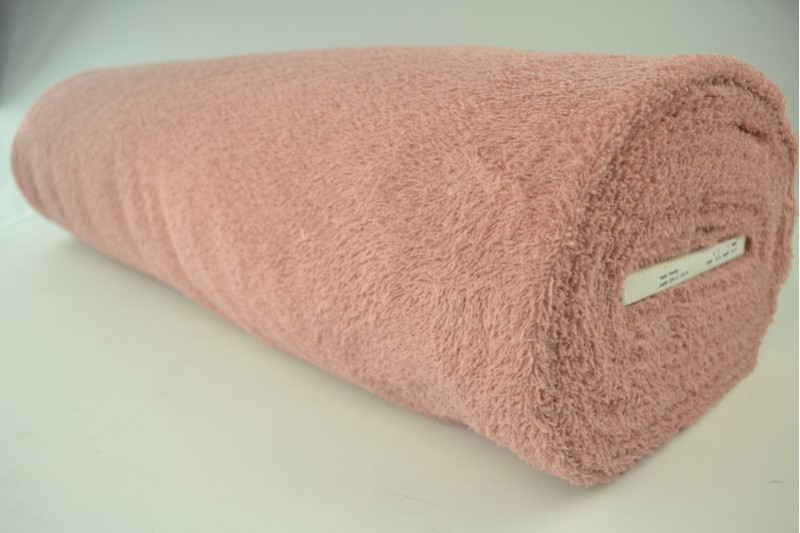Tissu Éponge de Coton tissu éponge vieux rose, rouleau