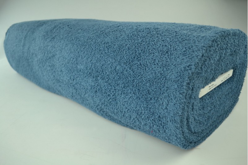 Tissu Éponge de Coton tissu éponge bleu acier, rouleau