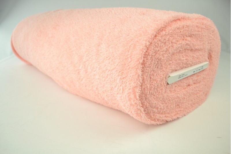 Tissu Éponge de Coton tissu éponge rose saumon, rouleau