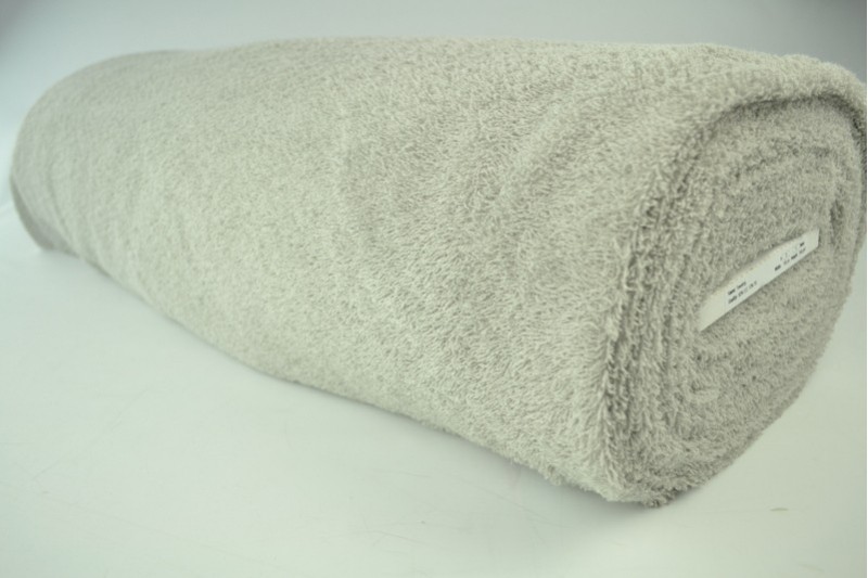 Tissu Éponge de Coton tissu éponge gris argenté, rouleau