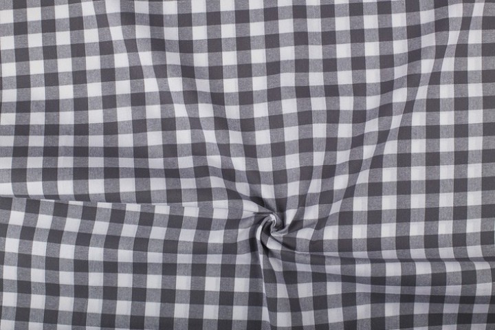 4 mètres vichy gris foncé blanc geruit 18mm