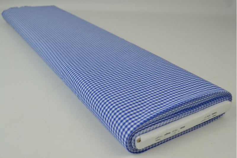 Coton Vichy Boerenbont carreaux 2.5mm bleu, rouleau
