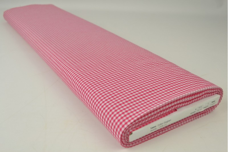 Coton Vichy Boerenbont carreaux 2.5mm rose foncé, rouleau