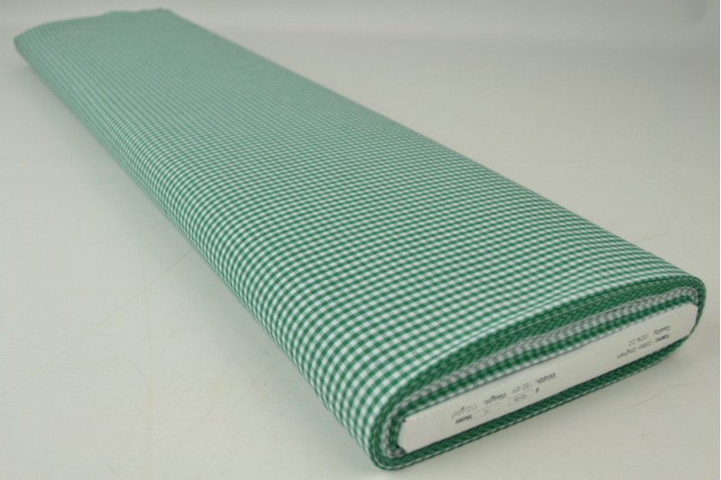 Coton Vichy Boerenbont carreaux 2.5mm vert foncé, rouleau