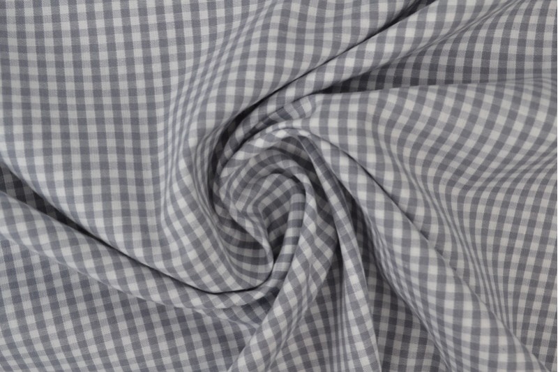 Coton Vichy Boerenbont carreaux 2.5mm gris