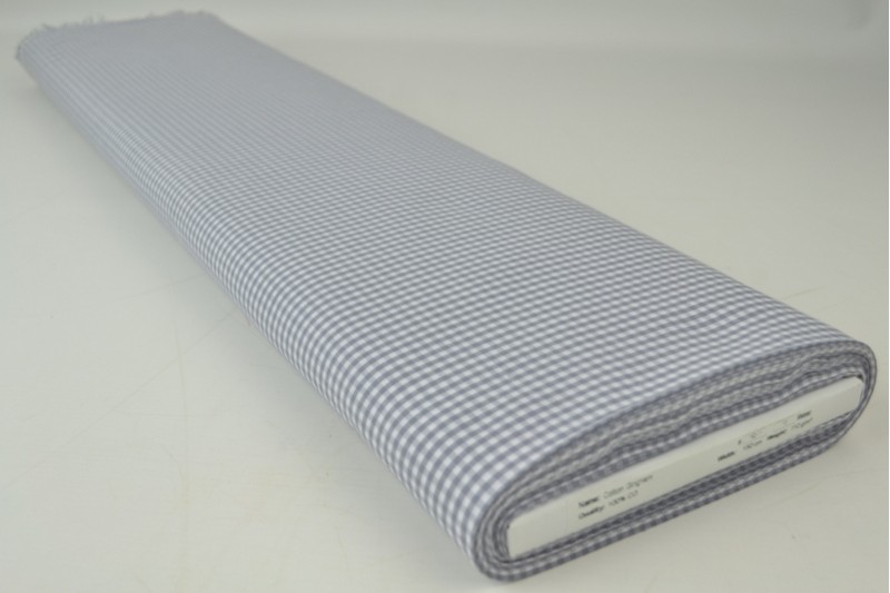 Coton Vichy Boerenbont carreaux 2.5mm gris, rouleau