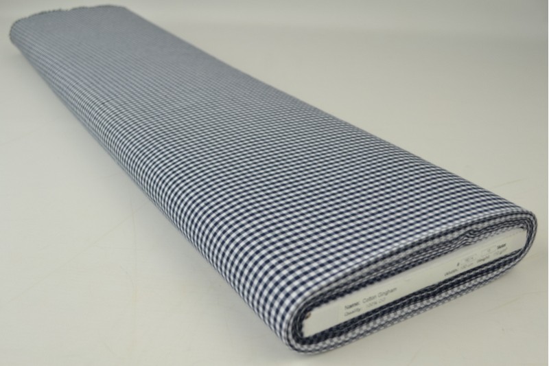 Coton Vichy Boerenbont carreaux 2.5mm marine, rouleau
