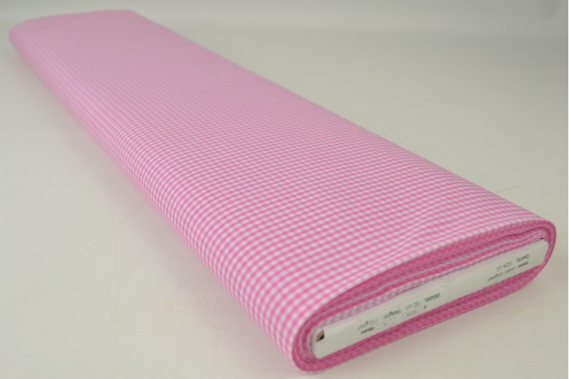 Coton Vichy Boerenbont carreaux 2.5mm rose, rouleau
