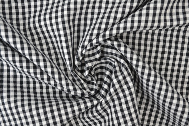 Coton Vichy Boerenbont carreaux 2.5mm noir