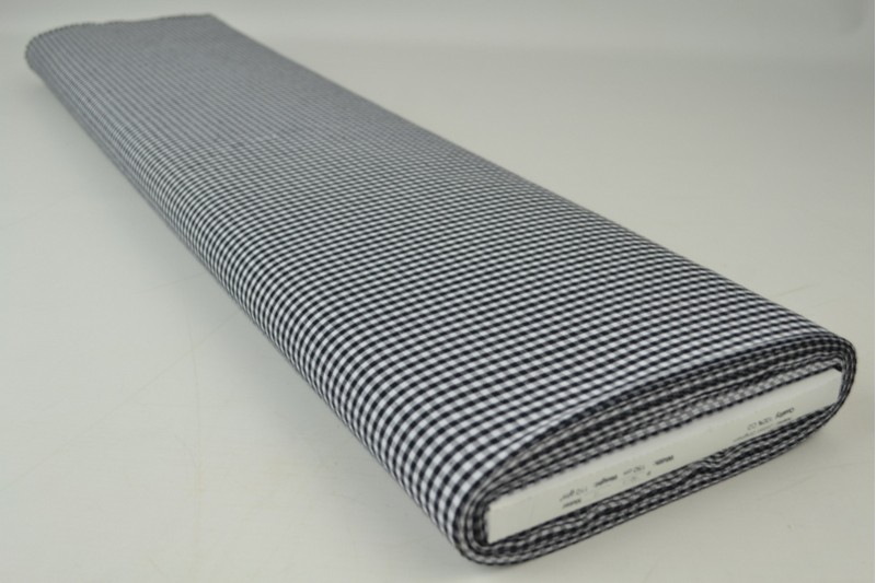 Coton Vichy Boerenbont carreaux 2.5mm noir, rouleau