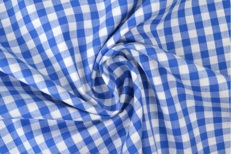 Coton Vichy Boerenbont carreaux 6.5mm bleu