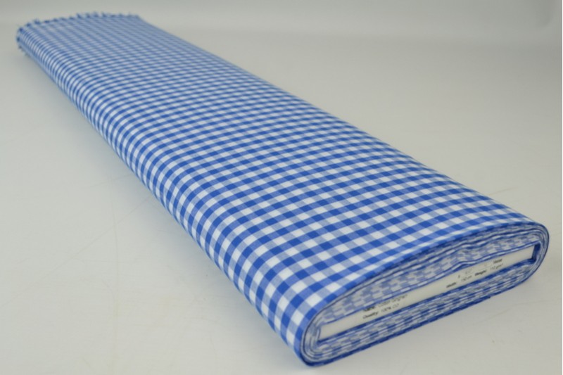 Coton Vichy Boerenbont carreaux 6.5mm bleu, rouleau