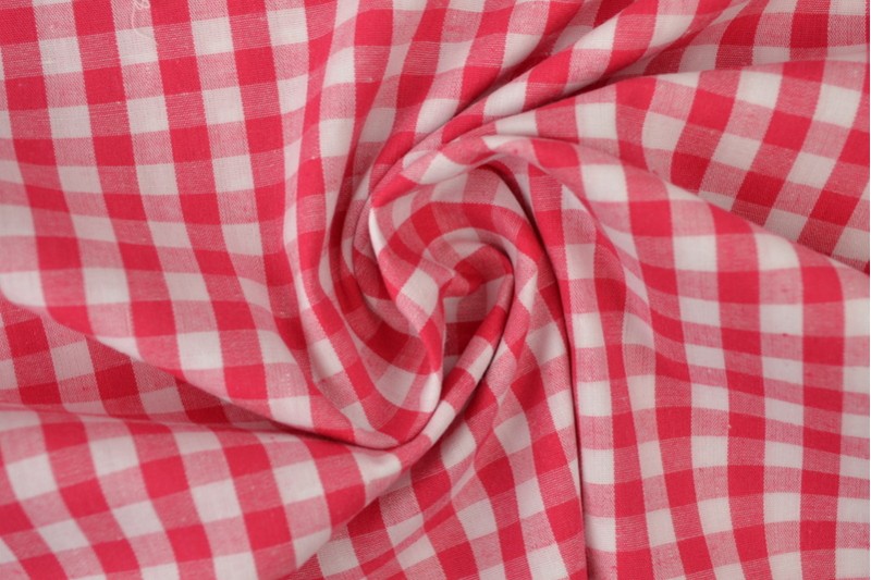 Coton Vichy Boerenbont carreaux 6.5mm rose foncé