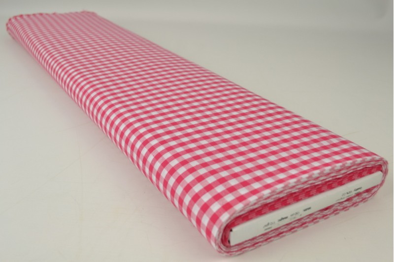 Coton Vichy Boerenbont carreaux 6.5mm rose foncé, rouleau