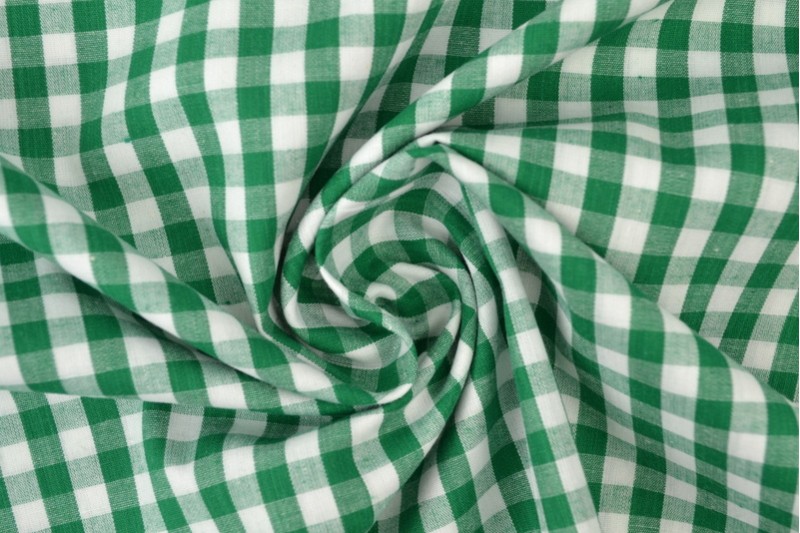 Coton Vichy Boerenbont carreaux 6.5mm vert foncé