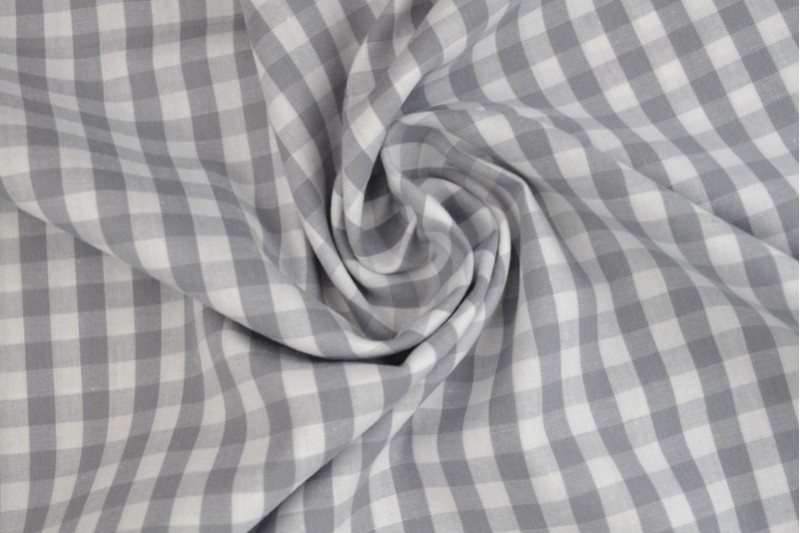 Coton Vichy Boerenbont carreaux 6.5mm gris