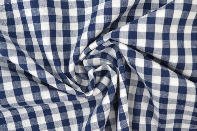 Coton Vichy Boerenbont carreaux 6.5mm marine