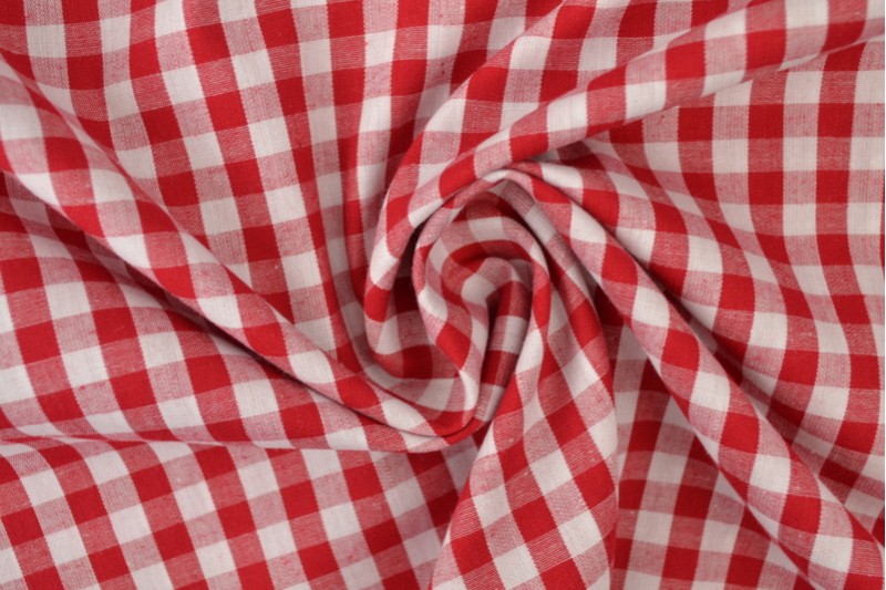 2 mètres vichy à carreaux rouge et blanc 18mm
