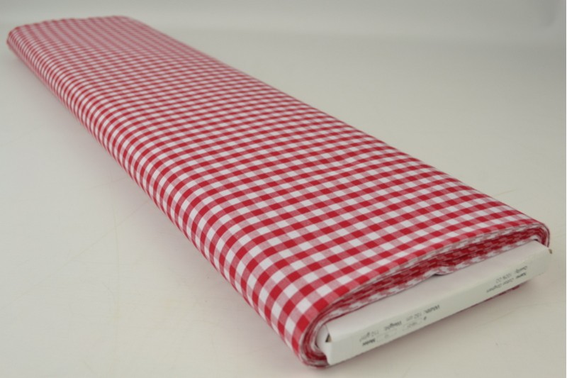 Coton Vichy Boerenbont carreaux 6.5mm rouge, rouleau