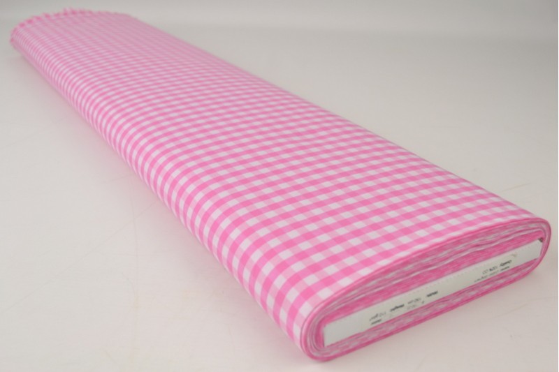 Coton Vichy Boerenbont carreaux 6.5mm rose, rouleau