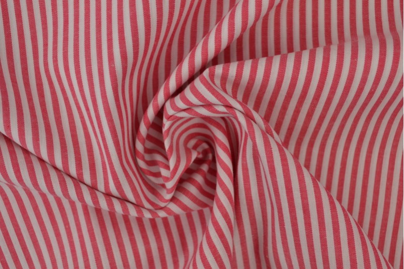 Coton Vichy Boerenbont rayures 2.5mm rose foncé
