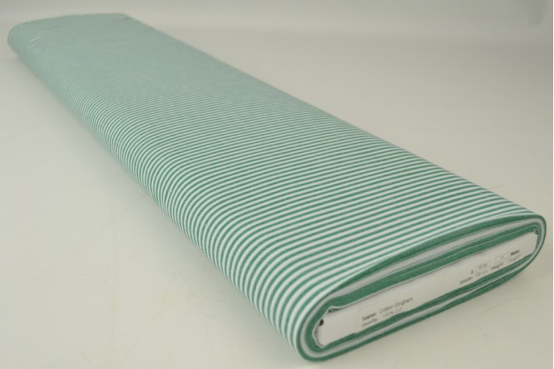 Coton Vichy Boerenbont rayures 2.5mm vert foncé, rouleau