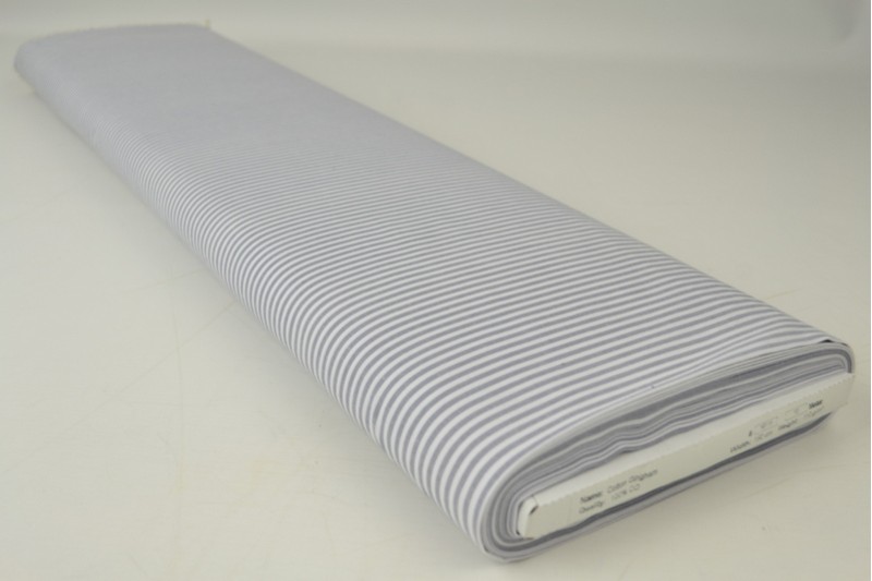 Coton Vichy Boerenbont rayures 2.5mm gris, rouleau