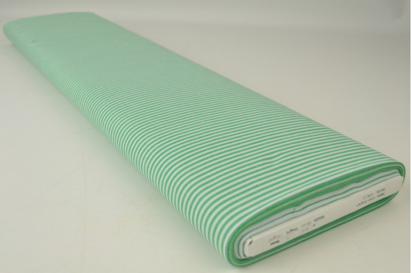 Coton Vichy Boerenbont rayures 2.5mm vert, rouleau