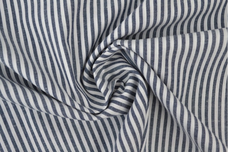 Coton Vichy Boerenbont rayures 2.5mm marine
