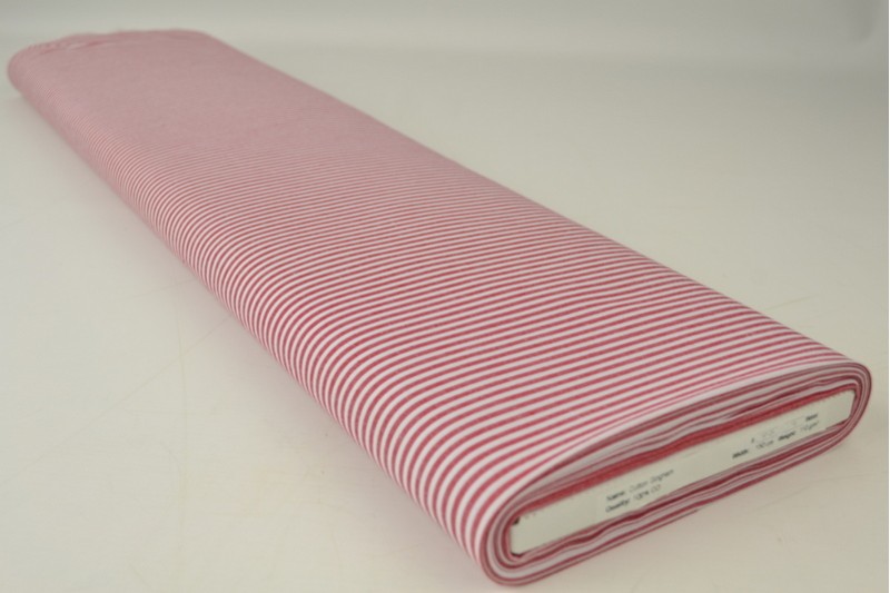 Coton Vichy Boerenbont rayures 2.5mm rouge, rouleau