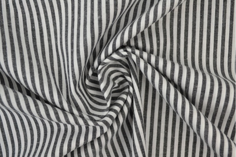 Coton Vichy Boerenbont rayures 2.5mm noir