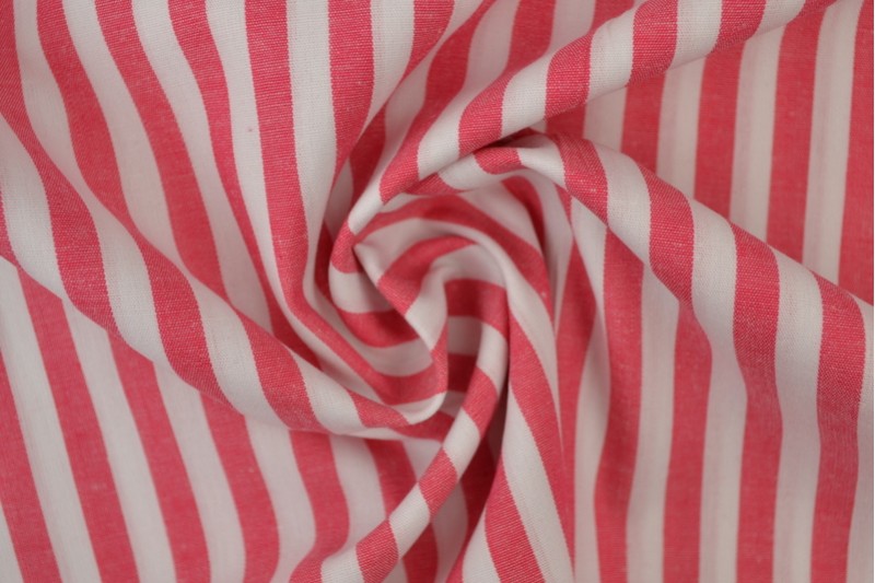 Coton Vichy Boerenbont rayures 6.5mm rose foncé