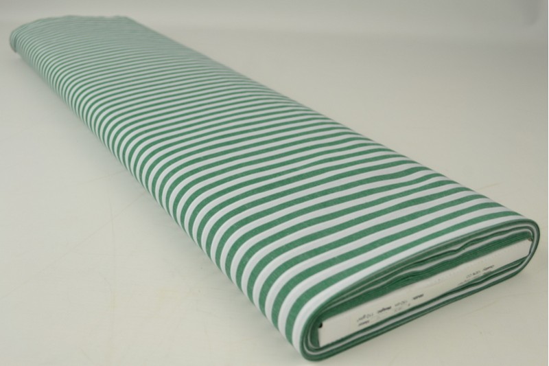 Coton Vichy Boerenbont rayures 6.5mm vert foncé, rouleau