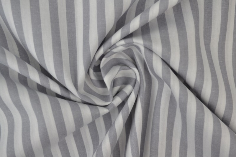 Coton Vichy Boerenbont rayures 6.5mm gris