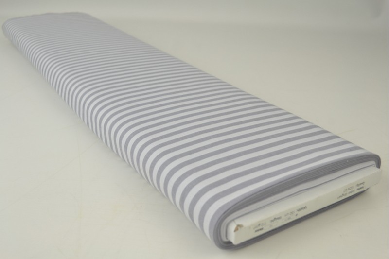 Coton Vichy Boerenbont rayures 6.5mm gris, rouleau