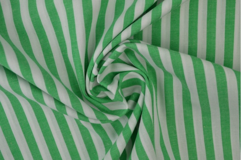 Coton Vichy Boerenbont rayures 6.5mm vert
