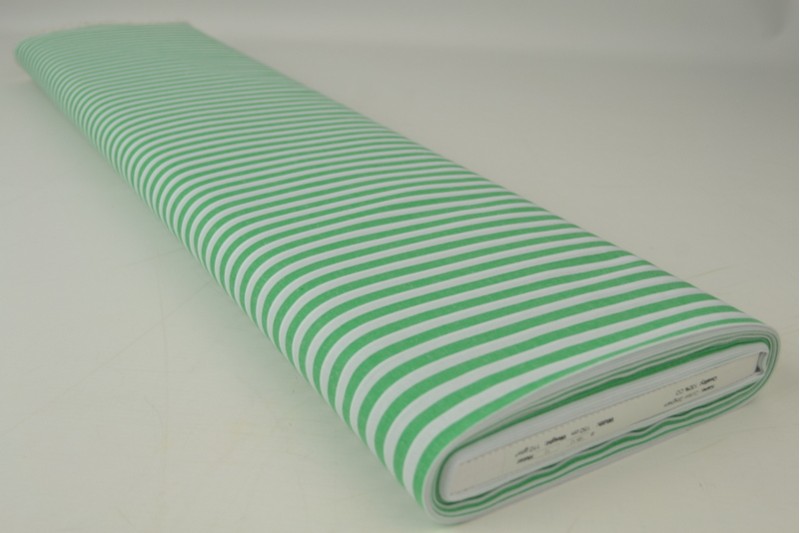 Coton Vichy Boerenbont rayures 6.5mm vert, rouleau
