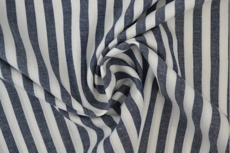 Coton Vichy Boerenbont rayures 6.5mm marine