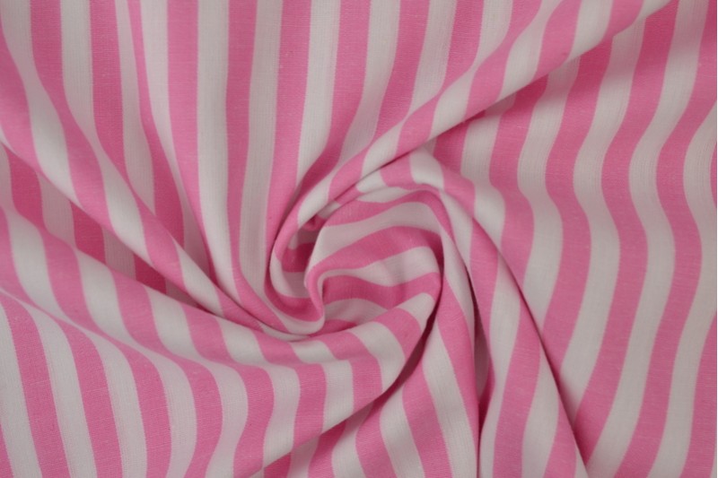 Coton Vichy Boerenbont rayures 6.5mm rose
