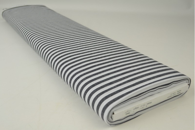 Coton Vichy Boerenbont rayures 6.5mm noir, rouleau